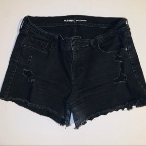 black high waist boyfriend jean shorts